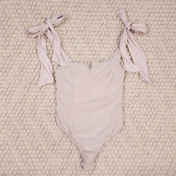 Free People Lola Bodysuit Harvest Moon Beige Sz Small - Picture 5 of 9